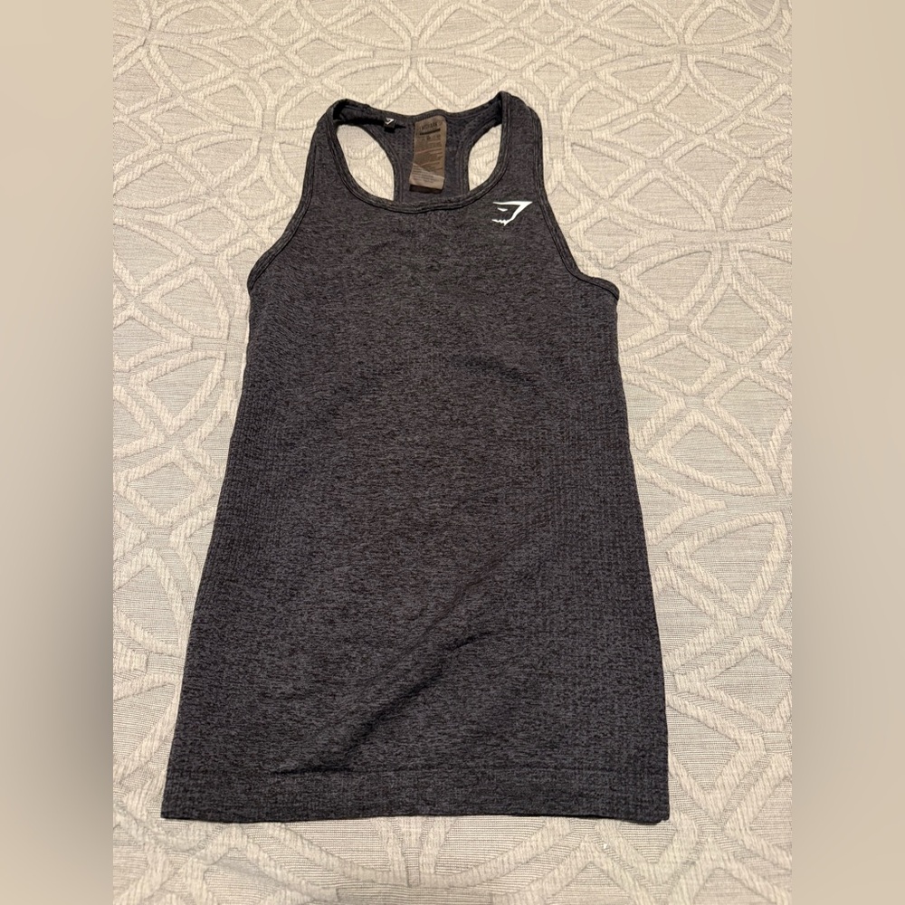 Gymshark Women’s Vital Seamless Tank Top, size XS, Black Marl